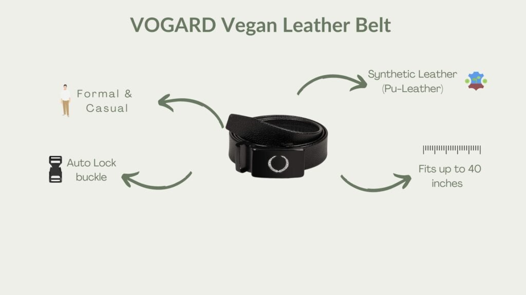 VOGARD Men's Vegan Leather Belt 